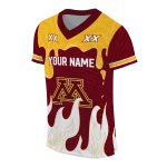 personalized minnesota golden gophers dripping flames maroon white jersey best selling