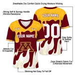 personalized minnesota golden gophers dripping flames maroon white jersey best selling