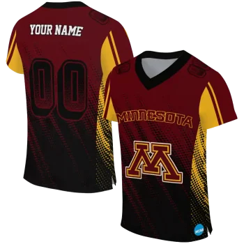 personalized minnesota golden gophers halftone flow maroon black jersey best selling