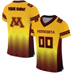 personalized minnesota golden gophers halftone sweep gold black jersey best selling