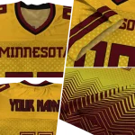 personalized minnesota golden gophers halftone sweep gold black jersey best selling
