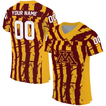 personalized minnesota golden gophers stripe splatter maroon jersey best selling