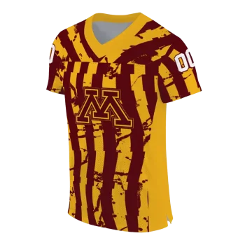 personalized minnesota golden gophers stripe splatter maroon jersey fashion forward