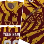 personalized minnesota golden gophers stripe splatter maroon jersey best selling