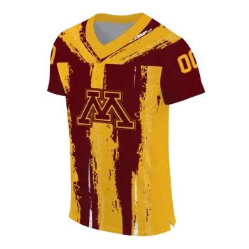 personalized minnesota golden gophers striped texture maroon jersey fashion forward