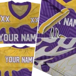 personalized minnesota vikings dripping flames purple white jersey best selling