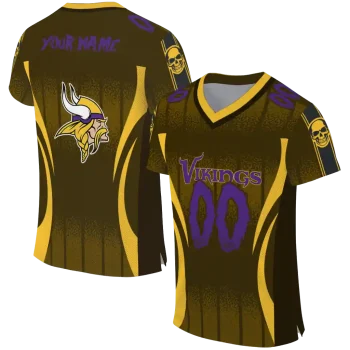 personalized minnesota vikings dynamic dots gold jersey best selling