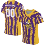 personalized minnesota vikings stripe splatter purple jersey best selling