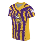 personalized minnesota vikings stripe splatter purple jersey best selling