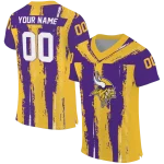personalized minnesota vikings striped texture purple jersey best selling