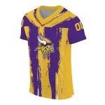 personalized minnesota vikings striped texture purple jersey best selling