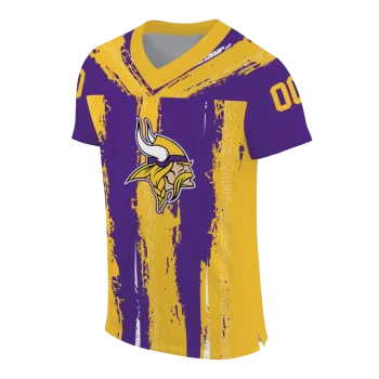 personalized minnesota vikings striped texture purple jersey fashion forward