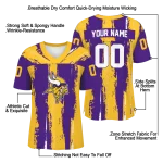personalized minnesota vikings striped texture purple jersey best selling