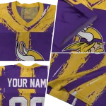 personalized minnesota vikings striped texture purple jersey best selling