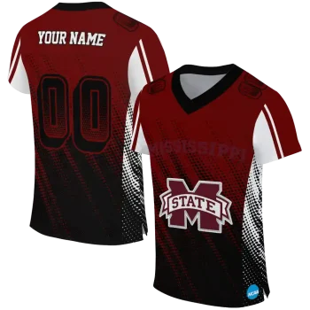 personalized mississippi state bulldogs halftone flow maroon black jersey best selling