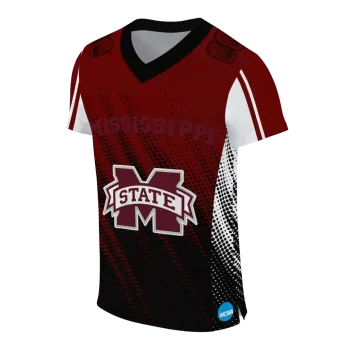 personalized mississippi state bulldogs halftone flow maroon black jersey fashion forward