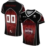 personalized mississippi state bulldogs halftone slant maroon black jersey best selling