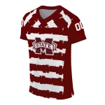 personalized mississippi state bulldogs layered grids maroon jersey best selling
