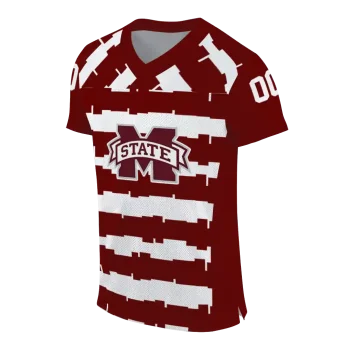 personalized mississippi state bulldogs layered grids maroon jersey fashion forward