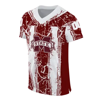 personalized mississippi state bulldogs rugged stripes maroon jersey fashion forward