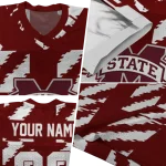 personalized mississippi state bulldogs stripe block maroon jersey best selling