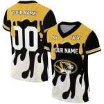 personalized missouri tigers dripping flames black white jersey best selling