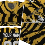 personalized missouri tigers stripe splatter black jersey best selling