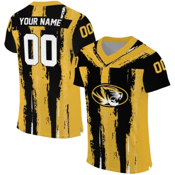 personalized missouri tigers striped texture black jersey best selling