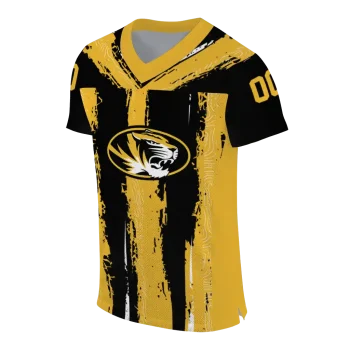 personalized missouri tigers striped texture black jersey fashion forward