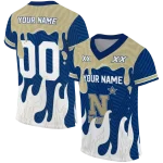 personalized navy midshipmen dripping flames blue white jersey best selling