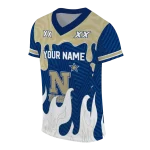 personalized navy midshipmen dripping flames blue white jersey best selling