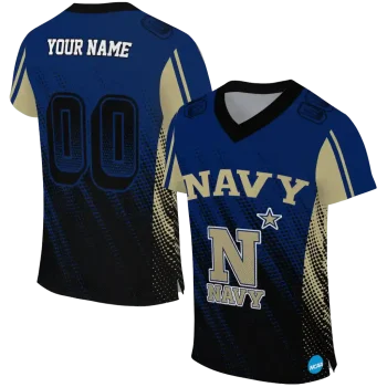 personalized navy midshipmen halftone flow blue black jersey best selling