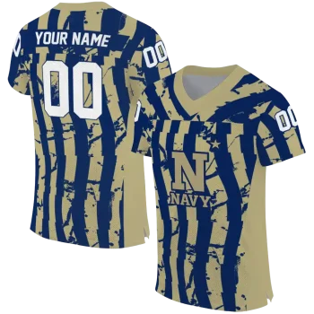 personalized navy midshipmen stripe splatter blue jersey best selling