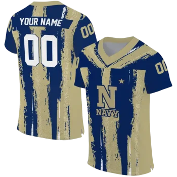 personalized navy midshipmen striped texture blue jersey best selling