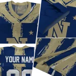 personalized navy midshipmen striped texture blue jersey best selling