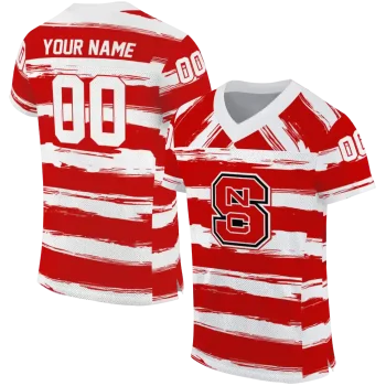 personalized nc state wolfpack art stripe red jersey best selling