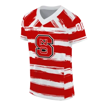 personalized nc state wolfpack art stripe red jersey fashion forward