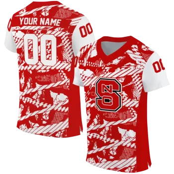 personalized nc state wolfpack camo shatter red jersey best selling