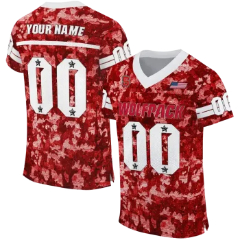 personalized nc state wolfpack camouflage abstract red jersey best selling