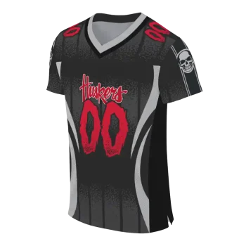 personalized nebraska cornhuskers dynamic dots black jersey fashion forward