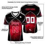 personalized nebraska cornhuskers halftone slant red black jersey best selling