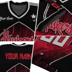 personalized nebraska cornhuskers halftone slant red black jersey best selling