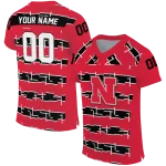 personalized nebraska cornhuskers layered grids red jersey best selling