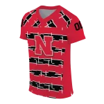 personalized nebraska cornhuskers layered grids red jersey best selling