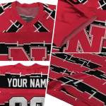 personalized nebraska cornhuskers layered grids red jersey best selling