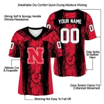 personalized nebraska cornhuskers rugged stripes red jersey best selling