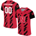 personalized nebraska cornhuskers stripe block red jersey best selling