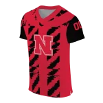 personalized nebraska cornhuskers stripe block red jersey best selling