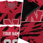 personalized nebraska cornhuskers stripe block red jersey best selling
