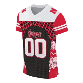 personalized nebraska cornhuskers tire arrows red black white jersey fashion forward